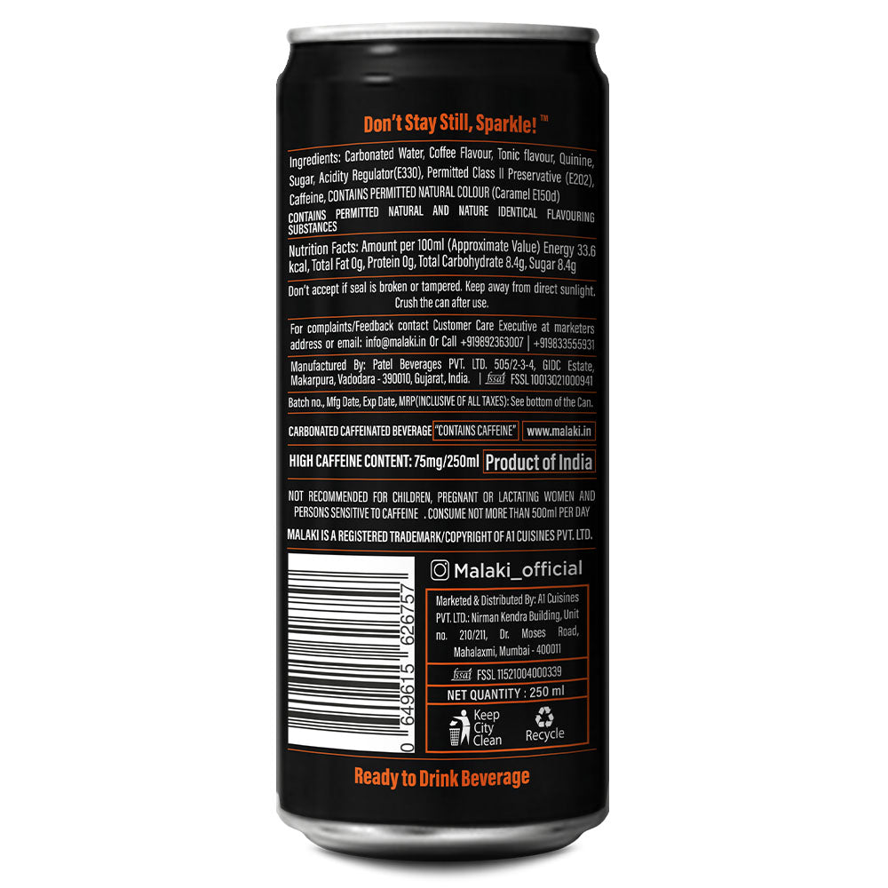 Malaki Coffee Energy 250ml | Pack of 12