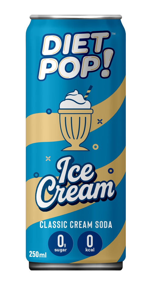 Diet Pop! Ice Cream Classic Cream Soda – Pack of 12 (₹99 per can)