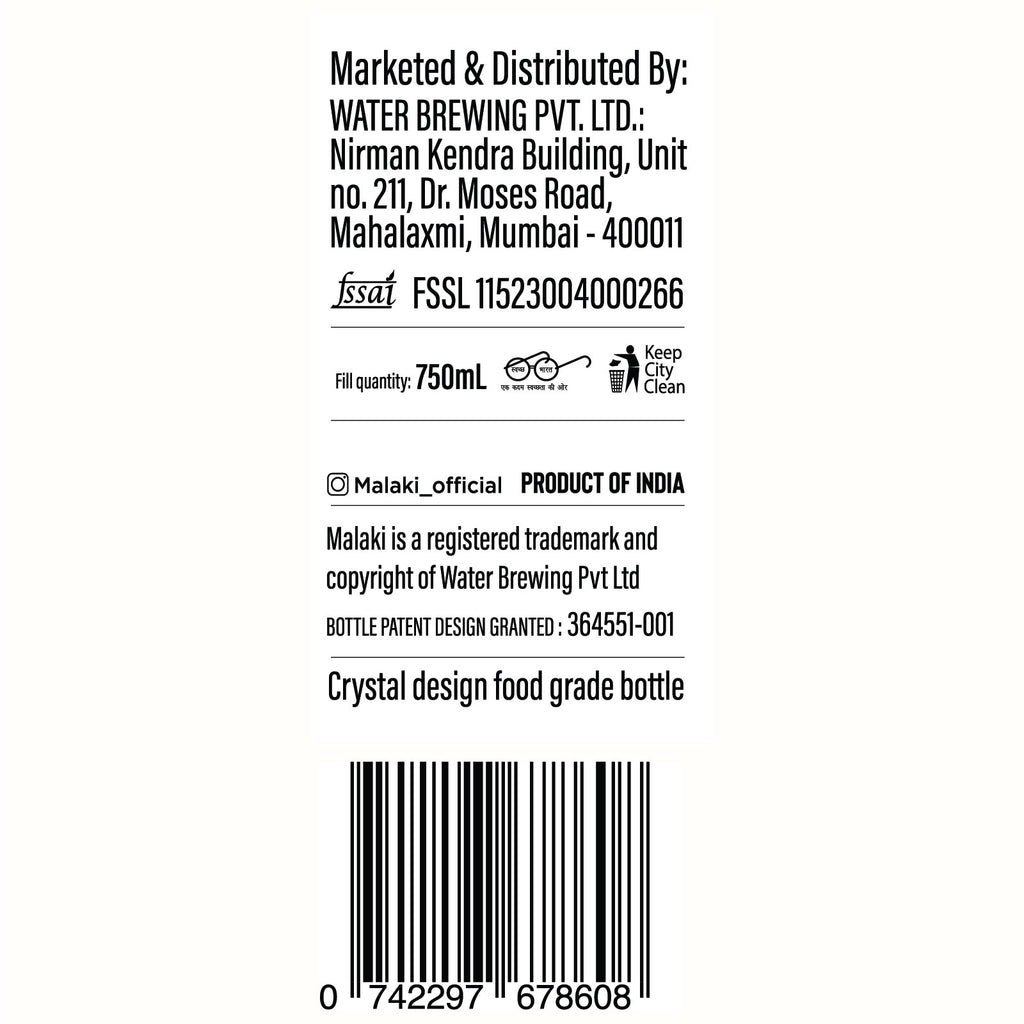 Malaki Kohinoor Glass Bottle – 750 ml